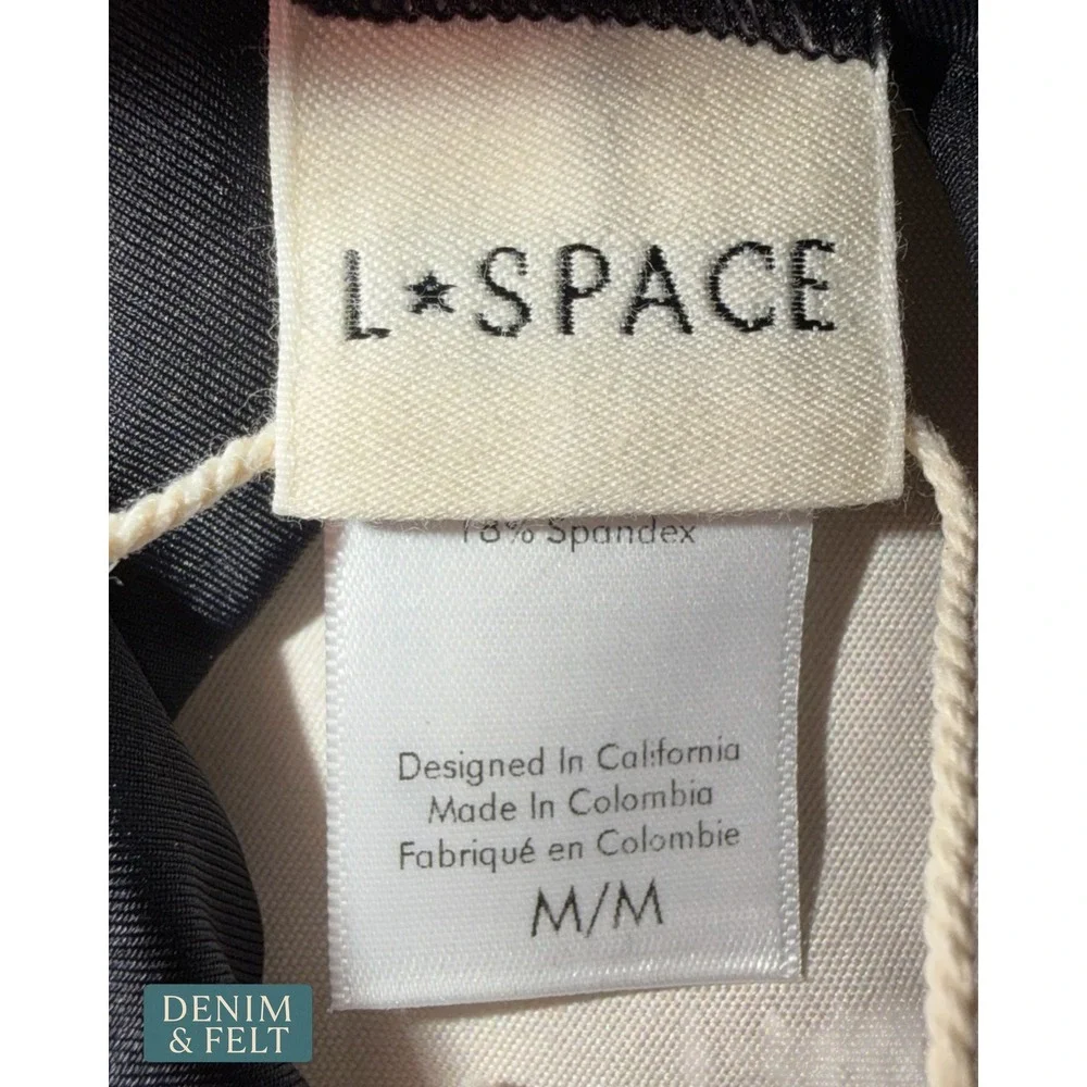 NEW L*Space Peyton Bikini Top Black Cream U-Wire Bralette Adjustable Swimwear